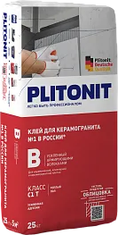 Клей для плитки Plitonit В усиленный с армирующими волокнами 25 кг Клей для плитки Plitonit В усиленный с армирующими волокнами 25 кг