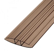 Соединительный неразъемный профиль для поликарбоната 16 мм серый Соединительный неразъемный профиль для поликарбоната 16 мм серый