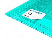 Сотовый поликарбонат SOTALIGHT 8 мм бирюза Сотовый поликарбонат SOTALIGHT 8 мм бирюза