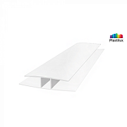 Соединительный неразъемный профиль для поликарбоната 6 мм белый Соединительный неразъемный профиль для поликарбоната 6 мм белый