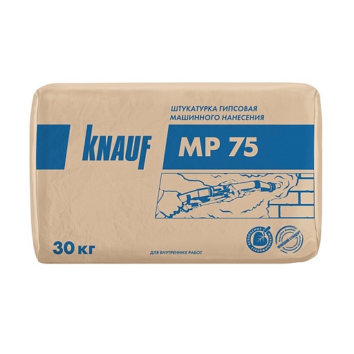 Штукатурка гипсовая Knauf МП-75 машинная 30 кг Штукатурка гипсовая Knauf МП-75 машинная 30 кг