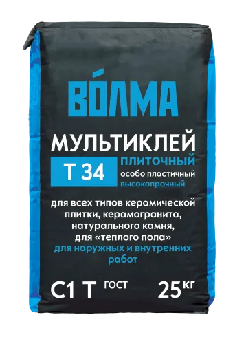 Клей для плитки, керамогранита, мозаики и камня Волма Мультиклей 25 кг Клей для плитки, керамогранита, мозаики и камня Волма Мультиклей 25 кг