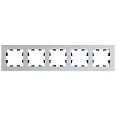 Рамка Systeme Electric AtlasDesign Nature пятиместная серебро (ATN312105)