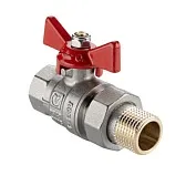Кран шаровой латунный Valtec Base-ГОСТ 1 ВР(г) х 1 НР(ш) бабочка со сгоном прямой (VT.227S.N.06) Кран шаровой латунный Valtec Base-ГОСТ 1 ВР(г) х 1 НР(ш) бабочка со сгоном прямой (VT.227S.N.06)