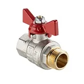 Кран шаровой латунный Valtec Base-ГОСТ 1 ВР(г) х 1 НР(ш) полнопроходной бабочка прямой (VT.218S.N.06) Кран шаровой латунный Valtec Base-ГОСТ 1 ВР(г) х 1 НР(ш) полнопроходной бабочка прямой (VT.218S.N.06)