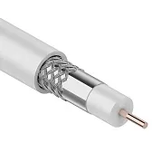 Кабель коаксиальный телевизионный RG 6 1х6,8 мм экранированный CCS PVC Proconnect белый Кабель коаксиальный телевизионный RG 6 1х6,8 мм экранированный CCS PVC Proconnect белый