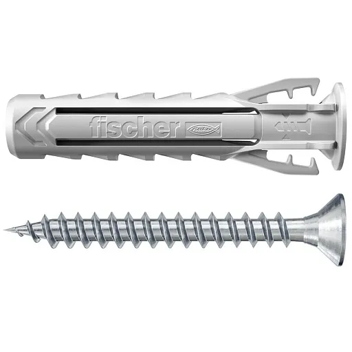 Дюбель распорный Fischer SX PLUS 6x30 мм нейлон с шурупом (15 шт.) Дюбель распорный Fischer SX PLUS 6x30 мм нейлон с шурупом (15 шт.)