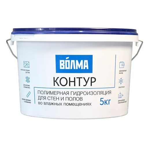 Гидроизоляция полимерная Волма Контур голубая 5 кг