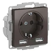 Розетка USB Systeme Electric AtlasDesign встраиваемая мокко 2хUSB-А (ATN000630) Розетка USB Systeme Electric AtlasDesign встраиваемая мокко 2хUSB-А (ATN000630)