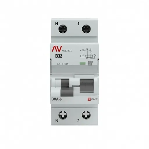 Автомат дифференциальный EKF Averes DVA-6 32А 1P+N тип A 30 мА 6 кА (rcbo6-1pn-32B-30-a-av) Автомат дифференциальный EKF Averes DVA-6 32А 1P+N тип A 30 мА 6 кА (rcbo6-1pn-32B-30-a-av)