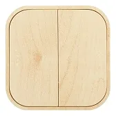 Переключатель Legrand Quteo двухклавишный накладной дерево (782266)