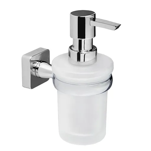 Дозатор для мыла WasserKraft Lippe с держателем стекло матовый/металл хром (K-6599) Дозатор для мыла WasserKraft Lippe с держателем стекло матовый/металл хром (K-6599)