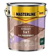 Грунт-эмаль по ржавчине 3в1 Masterline Anticorr зеленая RAL 6005 глянцевая 5 л Грунт-эмаль по ржавчине 3в1 Masterline Anticorr зеленая RAL 6005 глянцевая 5 л