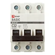 Автоматический выключатель модульный EKF Basic ВА 47-29 3P 32А тип C 4,5 кА 400 В (mcb4729-3-32C)