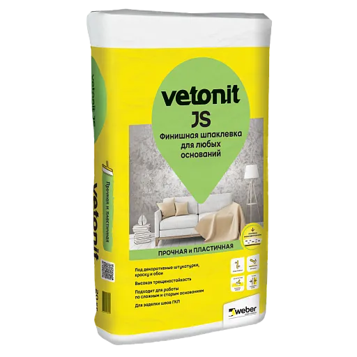 Шпаклевка полимерная Weber.vetonit JS 20 кг Шпаклевка полимерная Weber.vetonit JS 20 кг