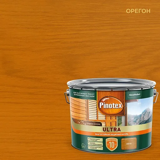 Антисептик Pinotex/Omnitex Ultra декоративный для дерева орегон 9 л Антисептик Pinotex/Omnitex Ultra декоративный для дерева орегон 9 л