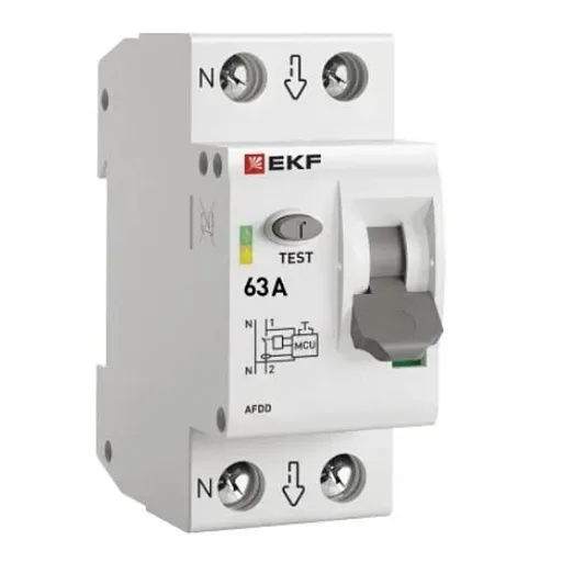 Устройство защиты от дугового пробоя EKF PROxima 63-pro 2P 63А 230 В на DIN-рейку (afdd-2-63-pro) Устройство защиты от дугового пробоя EKF PROxima 63-pro 2P 63А 230 В на DIN-рейку (afdd-2-63-pro)