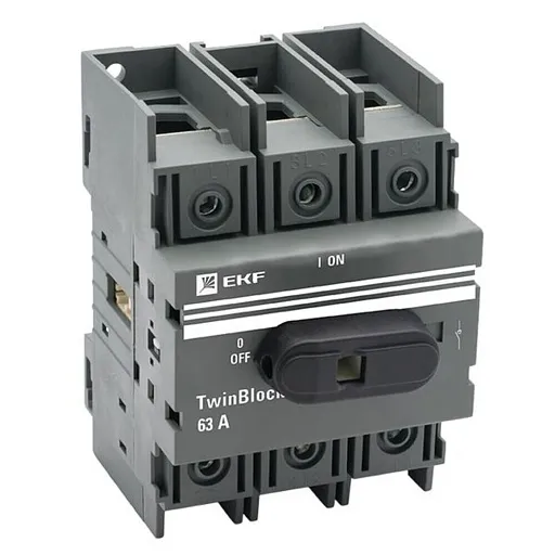 Выключатель-разъединитель EKF TwinBlock 3P 63А 400-690 В на монтажную плату (tb-63-3p-f) Выключатель-разъединитель EKF TwinBlock 3P 63А 400-690 В на монтажную плату (tb-63-3p-f)