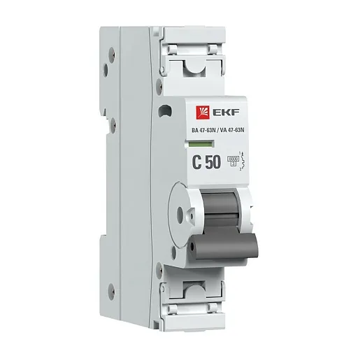 Автоматический выключатель модульный EKF PROxima ВА 47-63N 1P 50А тип C 6 кА 230 В (M636150C) Автоматический выключатель модульный EKF PROxima ВА 47-63N 1P 50А тип C 6 кА 230 В (M636150C)