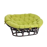 Диван садовый из ротанга TetСhair Mamasan античный черно-коричневый/олива 1690х1020х800 мм с подушкой (24257) Диван садовый из ротанга TetСhair Mamasan античный черно-коричневый/олива 1690х1020х800 мм с подушкой (24257)