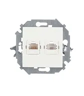 Розетка компьютерная/ телефонная Simon 15 встраиваемая белая RJ11/ RJ45 (1591590-030) Розетка компьютерная/ телефонная Simon 15 встраиваемая белая RJ11/ RJ45 (1591590-030)