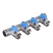 Коллектор Henco 3/4 ВР(г) х 4 выхода 3/4 НР(ш) ЕК х 3/4 НР(ш) с шаровыми кранами (VB050504-BLAUW) Коллектор Henco 3/4 ВР(г) х 4 выхода 3/4 НР(ш) ЕК х 3/4 НР(ш) с шаровыми кранами (VB050504-BLAUW)