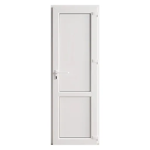 Металлопластиковая дверь VEKA 2050х600 мм алюминиевый порог белая левая глухая