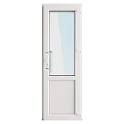 Металлопластиковая дверь VEKA 2050х900 мм алюминиевый порог белая правая стеклопакет