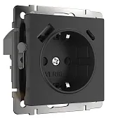 Розетка Werkel встраиваемая черная матовая с заземлением с USB-A/ Type-C (a056275)