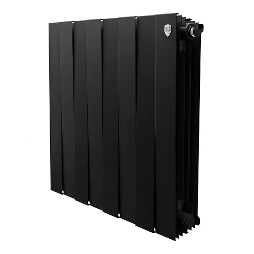 Радиатор биметаллический Royal Thermo Piano Forte 500 мм 8 секций 1" боковое подключение черный Радиатор биметаллический Royal Thermo Piano Forte 500 мм 8 секций 1" боковое подключение черный