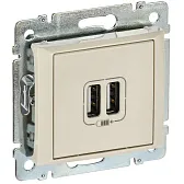 Розетка USB IEK Valena встраиваемая слоновая кость/кремово-белая 2хUSB-A (6941701)