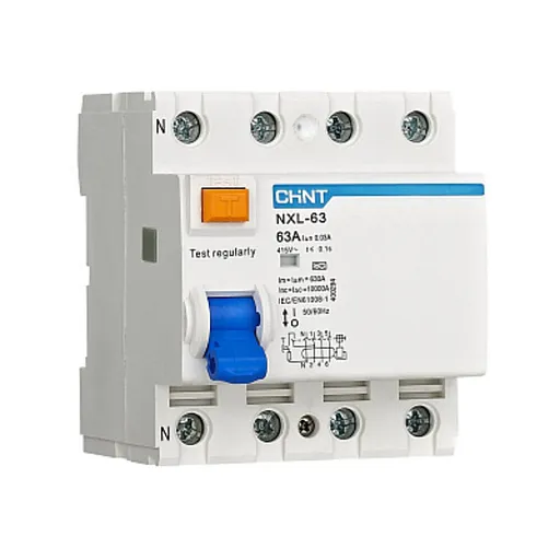УЗО Chint NXL-63 АХ (R) 63А 3P+N тип AC 30 мА 6 кА (400239) УЗО Chint NXL-63 АХ (R) 63А 3P+N тип AC 30 мА 6 кА (400239)