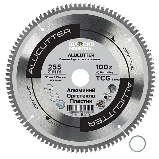 Диск пильный по пластику Diamond Industrial AluCutter 255х30х3,1 мм 100 зубьев (DIDA255Z100) Диск пильный по пластику Diamond Industrial AluCutter 255х30х3,1 мм 100 зубьев (DIDA255Z100)