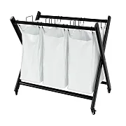 Корзина для белья WasserKraft Naab 790х720х465 мм 123 л складная белая/черная (WB-860-L)