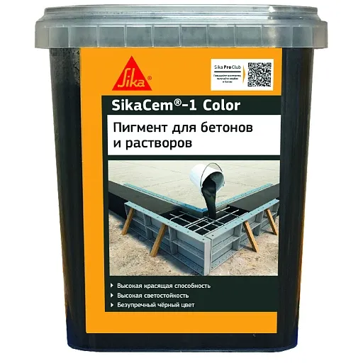 Краситель для бетона для кладочных и штукатурных смесей Sika SikaCem-1 черный 1 кг Краситель для бетона для кладочных и штукатурных смесей Sika SikaCem-1 черный 1 кг