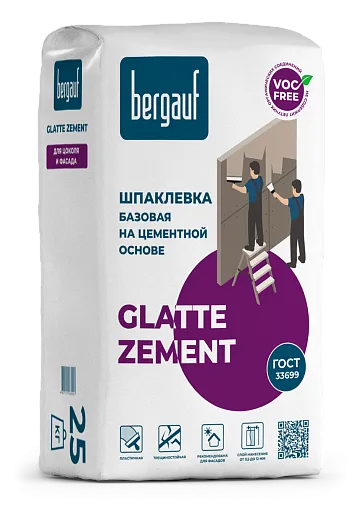 Шпаклевка Bergauf Glatte Zement 25 кг Шпаклевка Bergauf Glatte Zement 25 кг