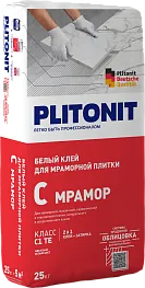 Клей для мраморной плитки Plitonit С Мрамор белый 25 кг Клей для мраморной плитки Plitonit С Мрамор белый 25 кг