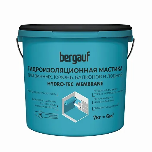 Мастика гидроизоляционная акриловая Bergauf Hydro-Tec Membrane 7 кг Мастика гидроизоляционная акриловая Bergauf Hydro-Tec Membrane 7 кг