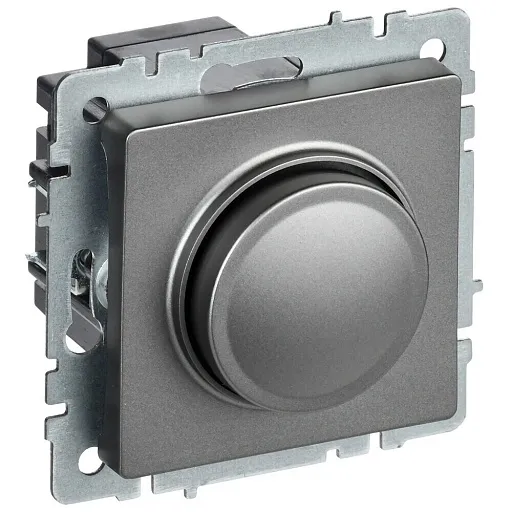 Диммер IEK Brite встраиваемый сталь поворотно-нажимной (BR-D20-0600-K46) Диммер IEK Brite встраиваемый сталь поворотно-нажимной (BR-D20-0600-K46)