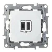 Розетка USB Legrand Etika встраиваемая белая 2хUSB Type-C (672235)