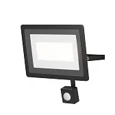 Прожектор светодиодный Maytoni Flood Outdoor 6500К 50 Вт IP65 с датчиком движения черный Прожектор светодиодный Maytoni Flood Outdoor 6500К 50 Вт IP65 с датчиком движения черный