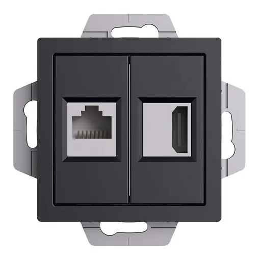 Розетка компьютерная Systeme Electric AtlasDesign встраиваемая алюминий HDMI/ RJ45 (ATN001082) Розетка компьютерная Systeme Electric AtlasDesign встраиваемая алюминий HDMI/ RJ45 (ATN001082)