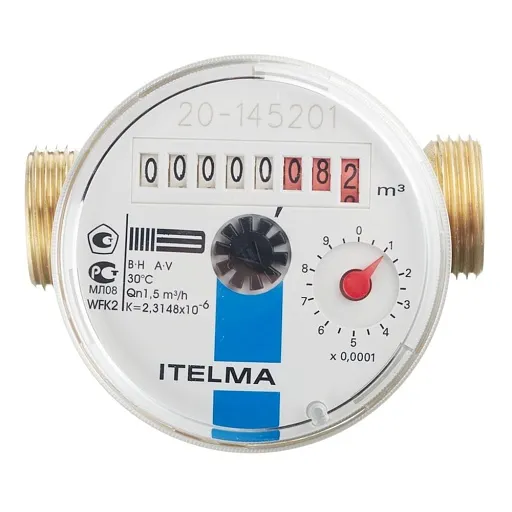 Счетчик для холодной воды Itelma WFK20 DN15 80 мм без сгонов Счетчик для холодной воды Itelma WFK20 DN15 80 мм без сгонов
