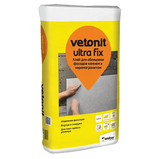 Клей для плитки, керамогранита, мозаики и камня Weber.vetonit Ultra fix 25 кг Клей для плитки, керамогранита, мозаики и камня Weber.vetonit Ultra fix 25 кг