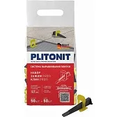 Система выравнивания плитки Plitonit Profi mini 0,7 мм комплект (зажим ворота, клин) (50+50 шт.) Система выравнивания плитки Plitonit Profi mini 0,7 мм комплект (зажим ворота, клин) (50+50 шт.)