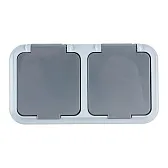 Розетка двойная Svet накладная серая с заземлением с крышкой (EV 0366-6625) Розетка двойная Svet накладная серая с заземлением с крышкой (EV 0366-6625)