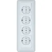 Розетка четверная Systeme Electric Blanca накладная белая с заземлением (RA16-411M-BI) Розетка четверная Systeme Electric Blanca накладная белая с заземлением (RA16-411M-BI)