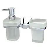 Дозатор для мыла WasserKraft Wern с держателем стекло матовый/металл хром (K-2589) Дозатор для мыла WasserKraft Wern с держателем стекло матовый/металл хром (K-2589)