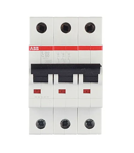 Автоматический выключатель модульный ABB S203 3P 50А тип C 6 кА 400 В (2CDS253001R0504) Автоматический выключатель модульный ABB S203 3P 50А тип C 6 кА 400 В (2CDS253001R0504)