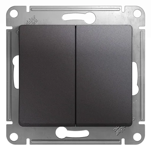 Выключатель Systeme Electric Glossa двухклавишный встраиваемый графит (GSL001351) Выключатель Systeme Electric Glossa двухклавишный встраиваемый графит (GSL001351)